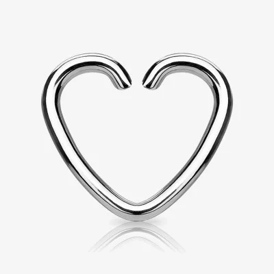 Piercing Argola de Aço Cirúrgico - Coração Dobrável - Piercings Argola