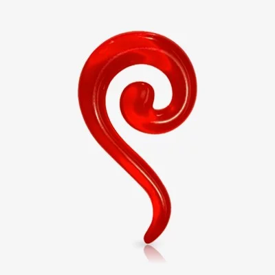 Espiral Expansor de Acrílico Vermelho Translúcido - Interrogação - Espiral