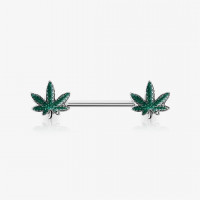 Piercing Mamilo Folha da Cannabis - Piercings de Mamilo